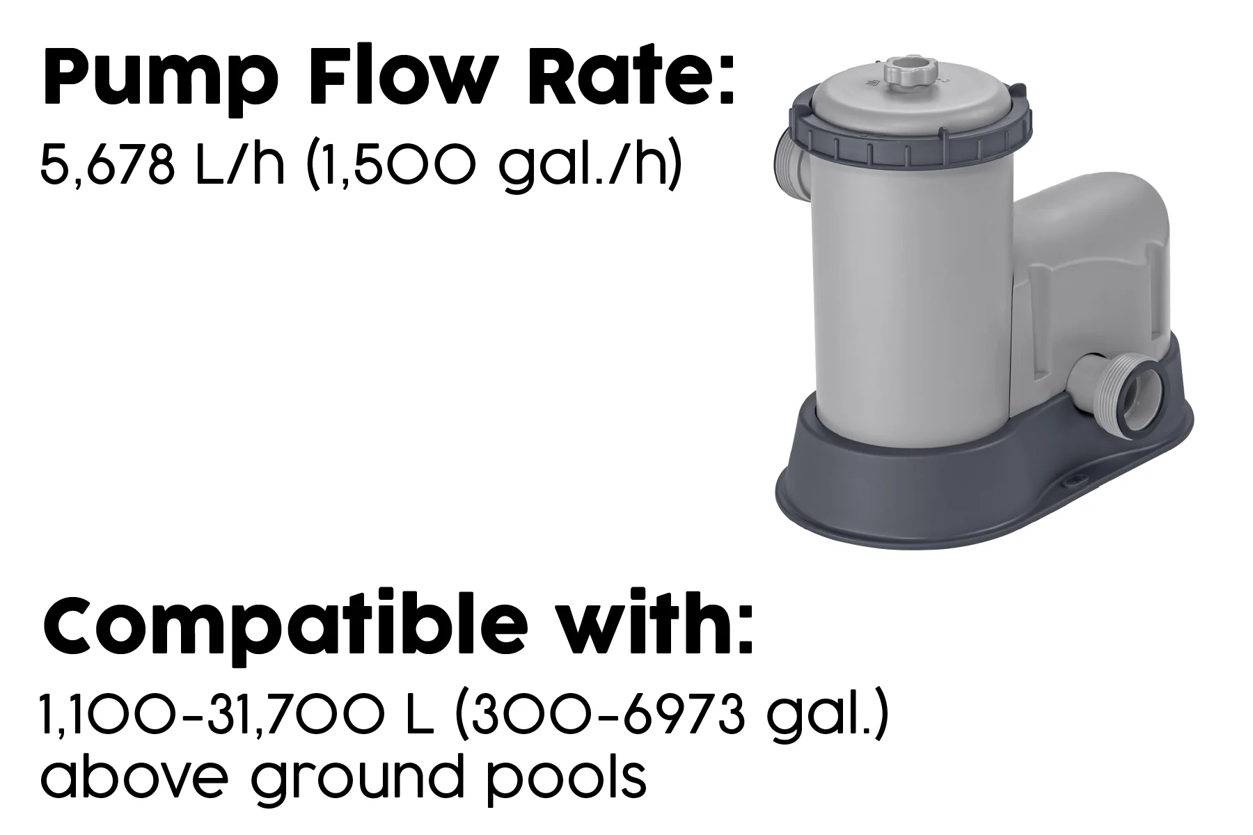 1,500gal Pool Filter Pump for Above Ground Pools - Image 9