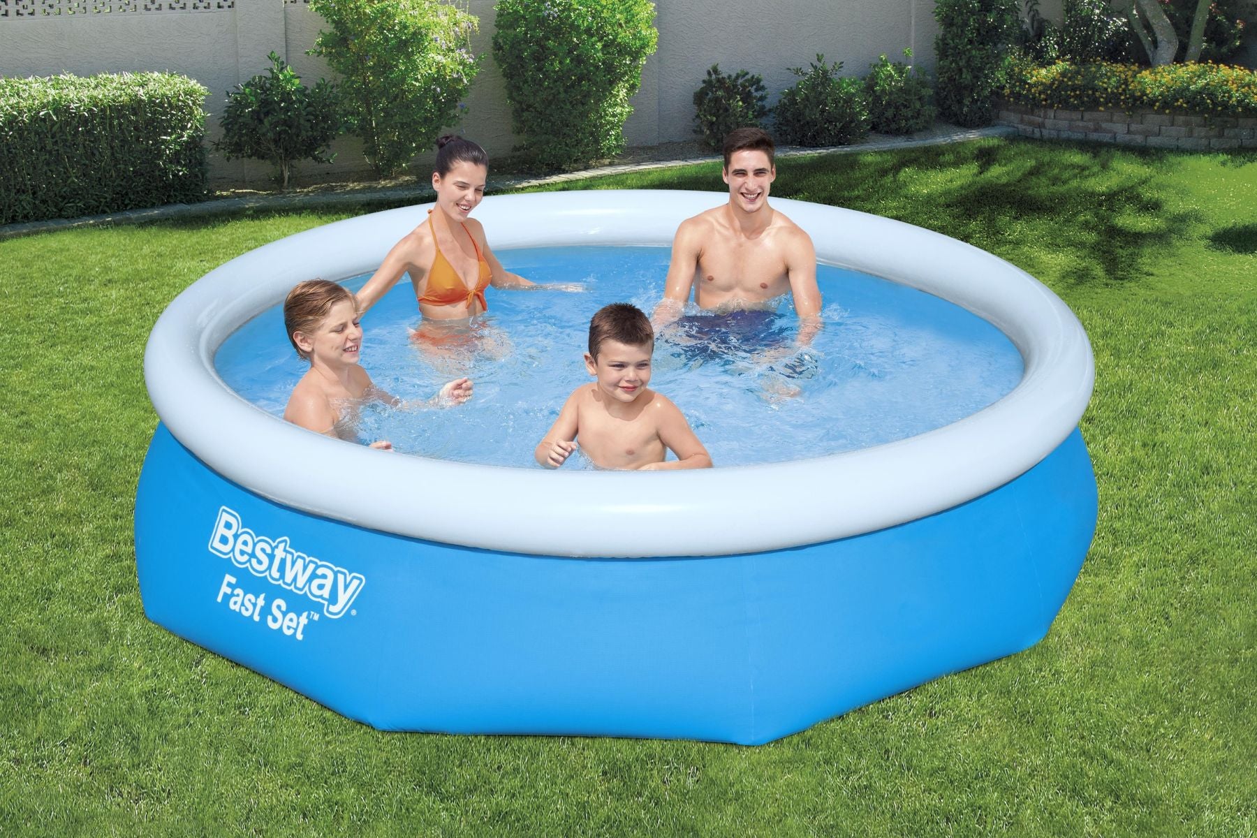 10ft x 30in Blue Round Fast Set Inflatable Above Ground Pool - Image 4