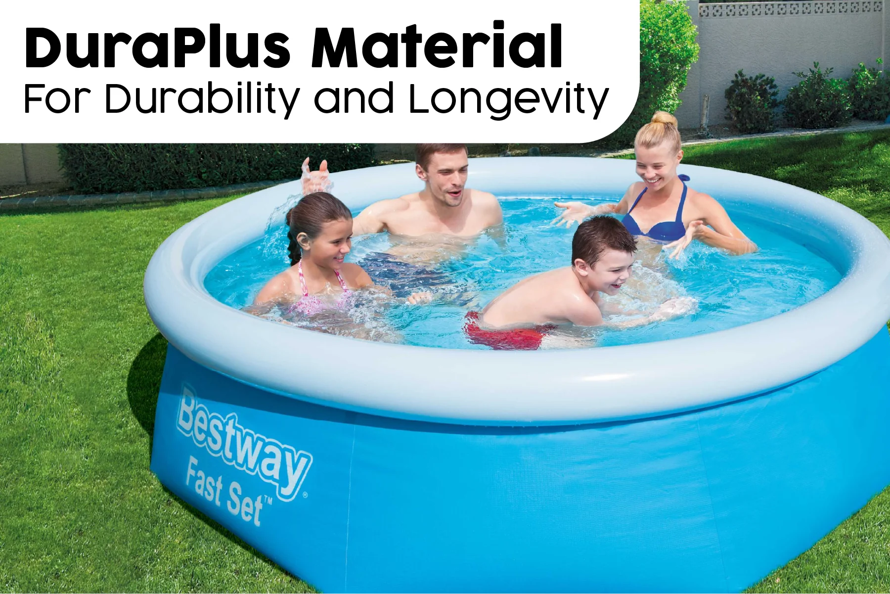 10ft x 30in Blue Round Fast Set Inflatable Above Ground Pool - Image 5