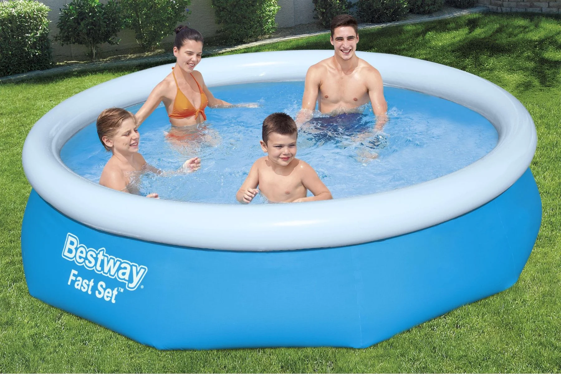 10ft x 30in Blue Round Fast Set Inflatable Above Ground Pool Set - Image 4
