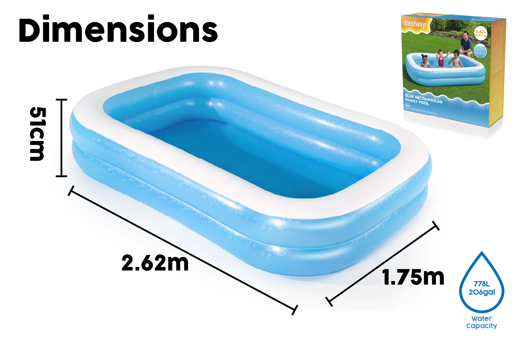 Inflatable Paddling Swimming Pool - 8.7ft - Image 10