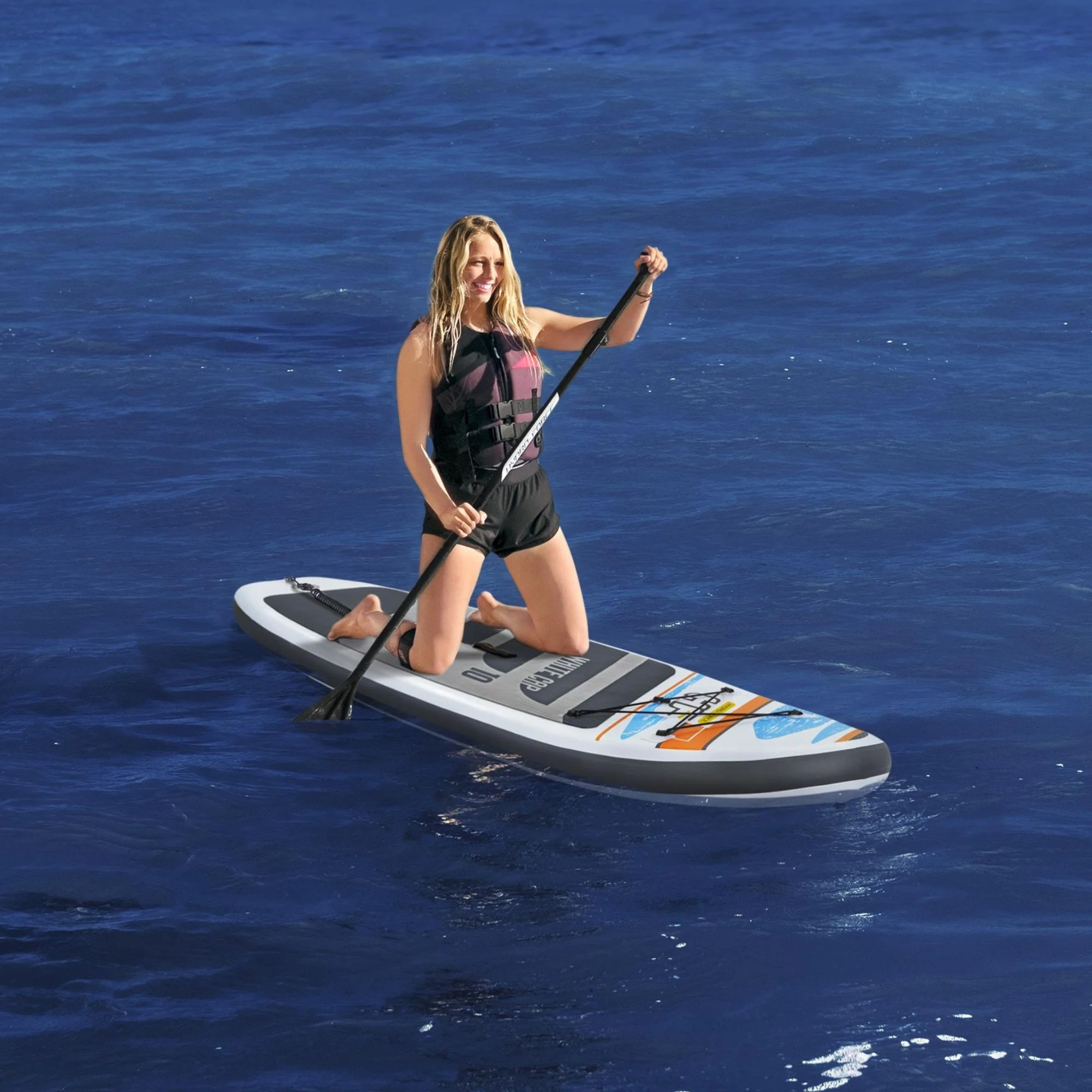 Hydro-Force 10ft Inflatable Paddle Board SUP Set - White Cap - Outlet - Image 2