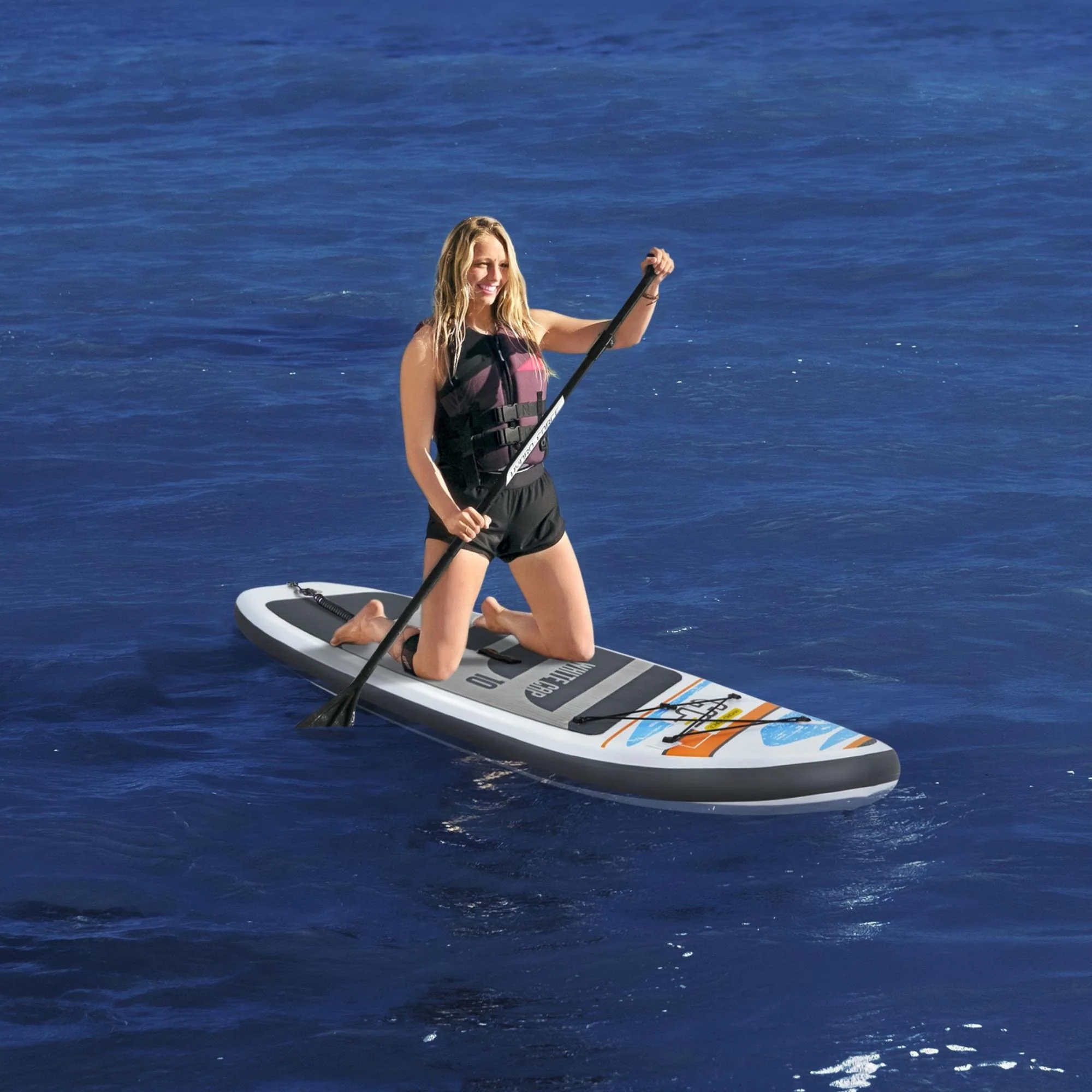 Hydro-Force 10ft Inflatable Paddle Board SUP Set - White Cap - Outlet - Image 4