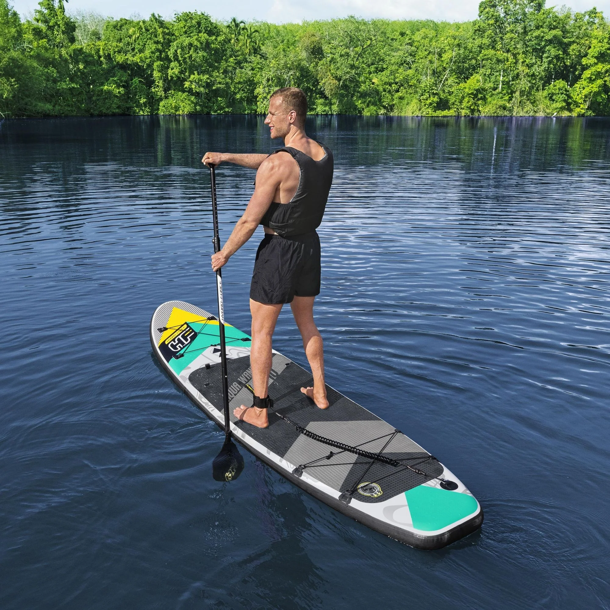Hydro-Force 10ft Inflatable Paddle Board/ Kayak Set - Aqua Wander - Image 2