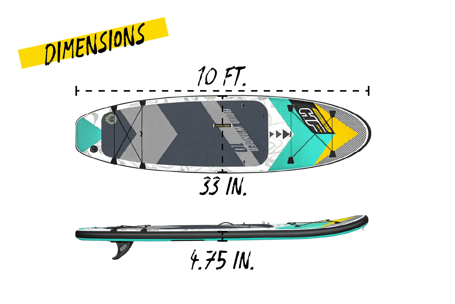 Hydro-Force 10ft Inflatable Paddle Board/ Kayak Set - Aqua Wander - Image 9