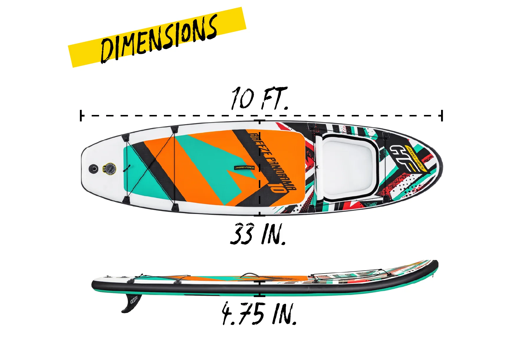 Hydro-Force 10ft Inflatable Paddle Board SUP Set - Breeze Panorama - Image 9