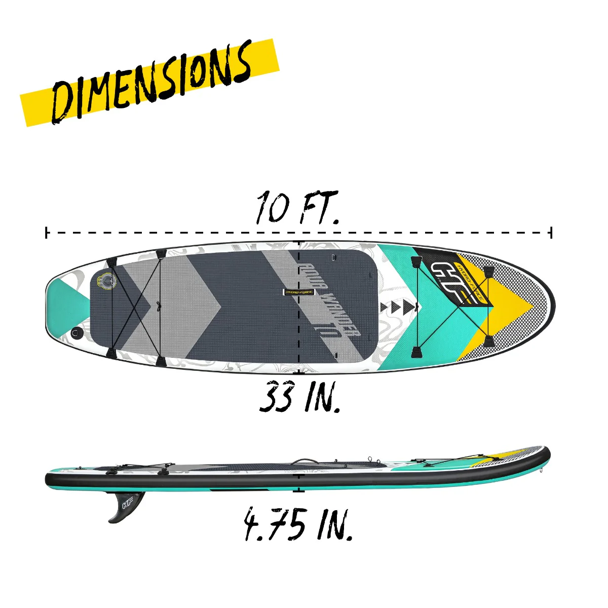 Hydro-Force 10ft Inflatable Paddle Board/ Kayak Set Aqua Wander - Outlet - Image 7