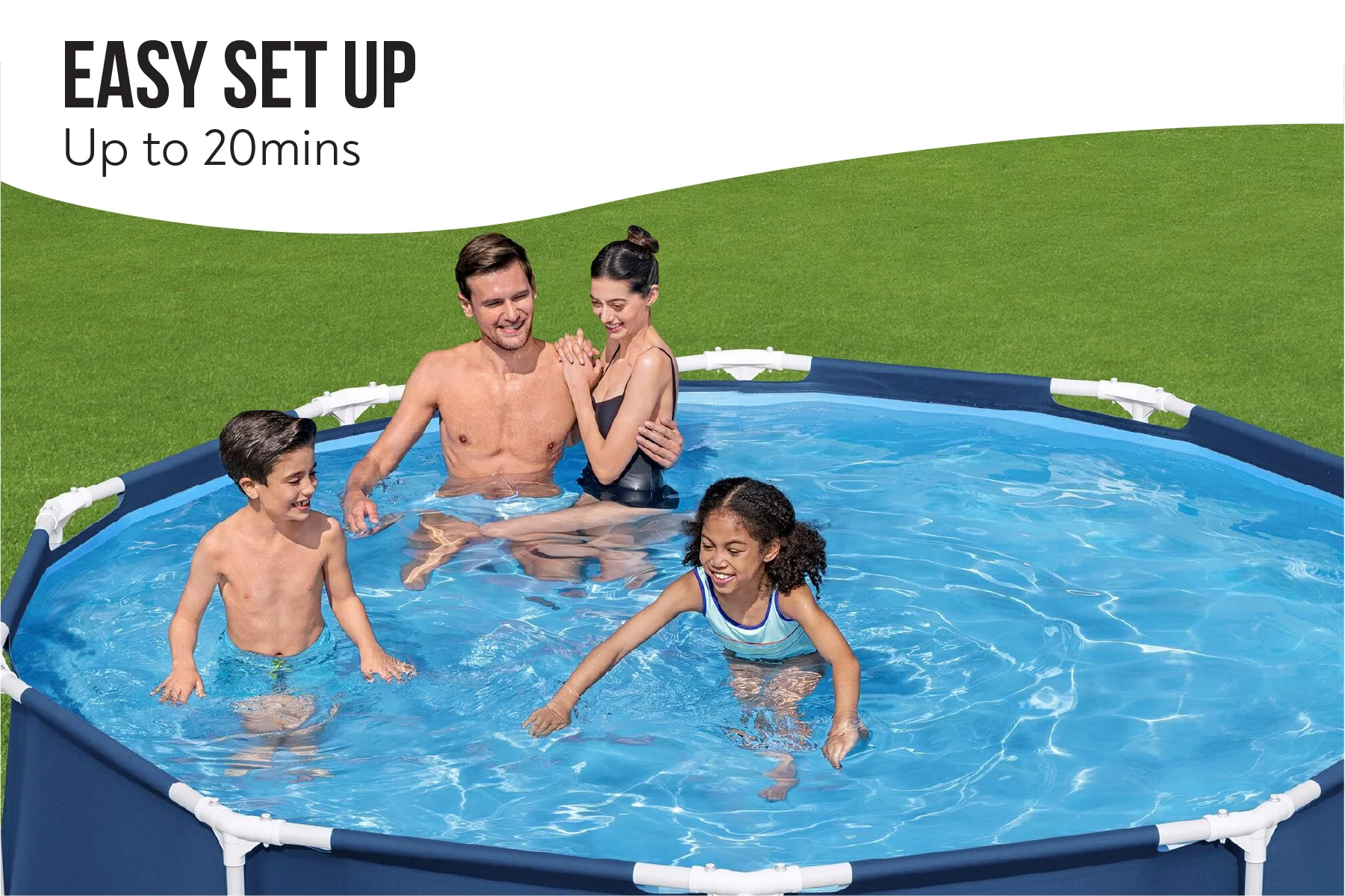 10ft x 30in Navy Blue Round Steel Pro Above Ground Pool Set - Image 4