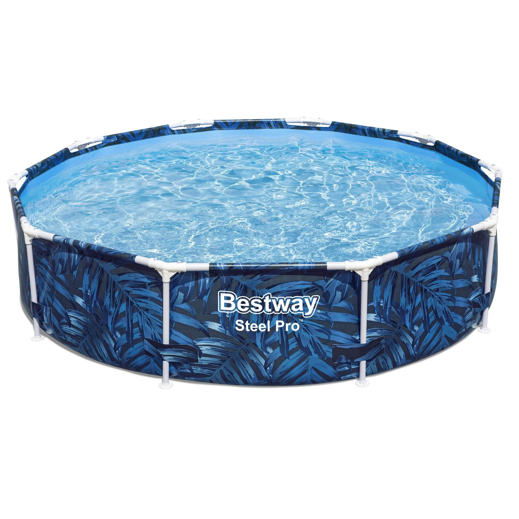 10ft x 26in Leaf Print Round Steel Pro Above Ground Pool - Image 3