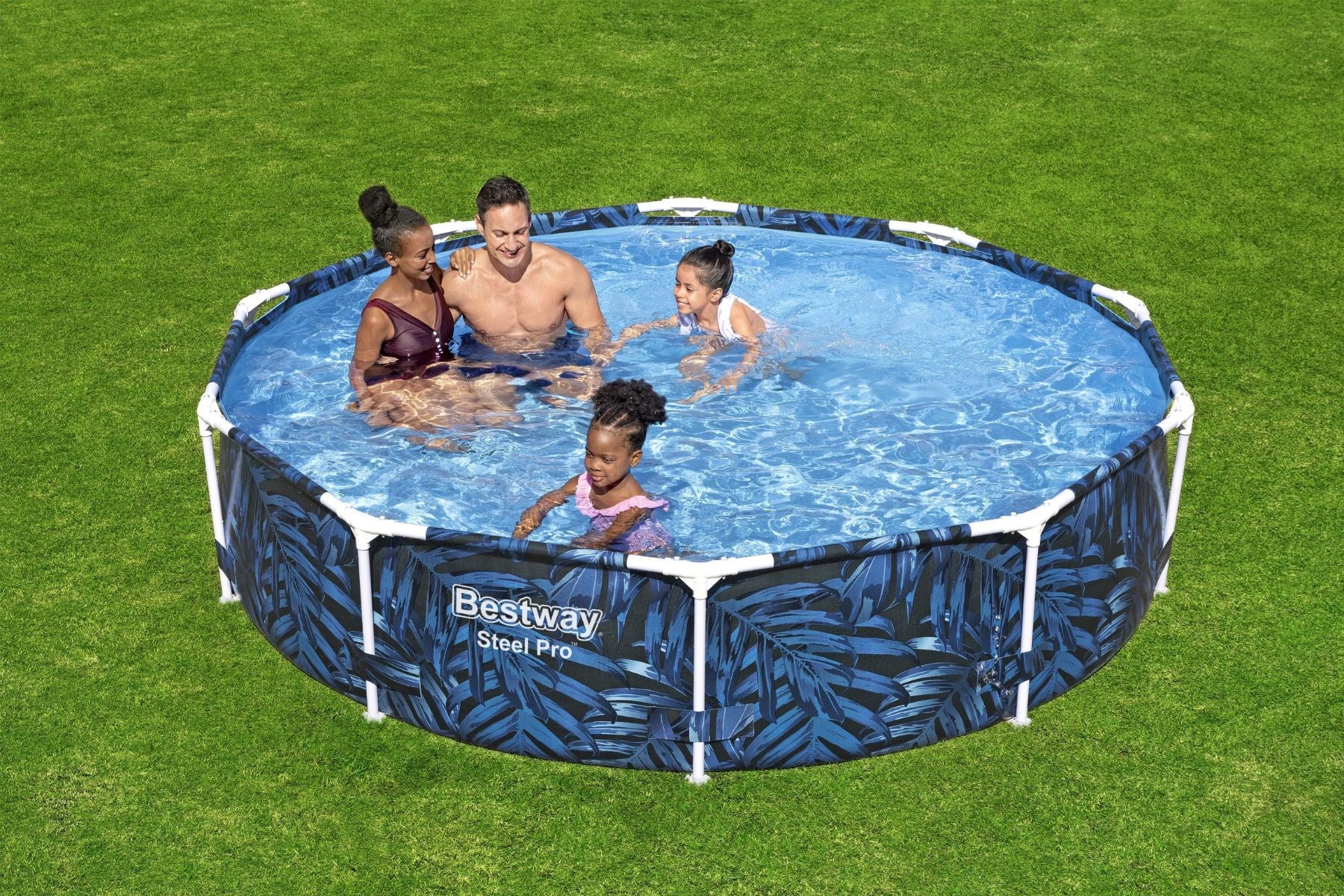 10ft x 26in Leaf Print Round Steel Pro Above Ground Pool - Image 4