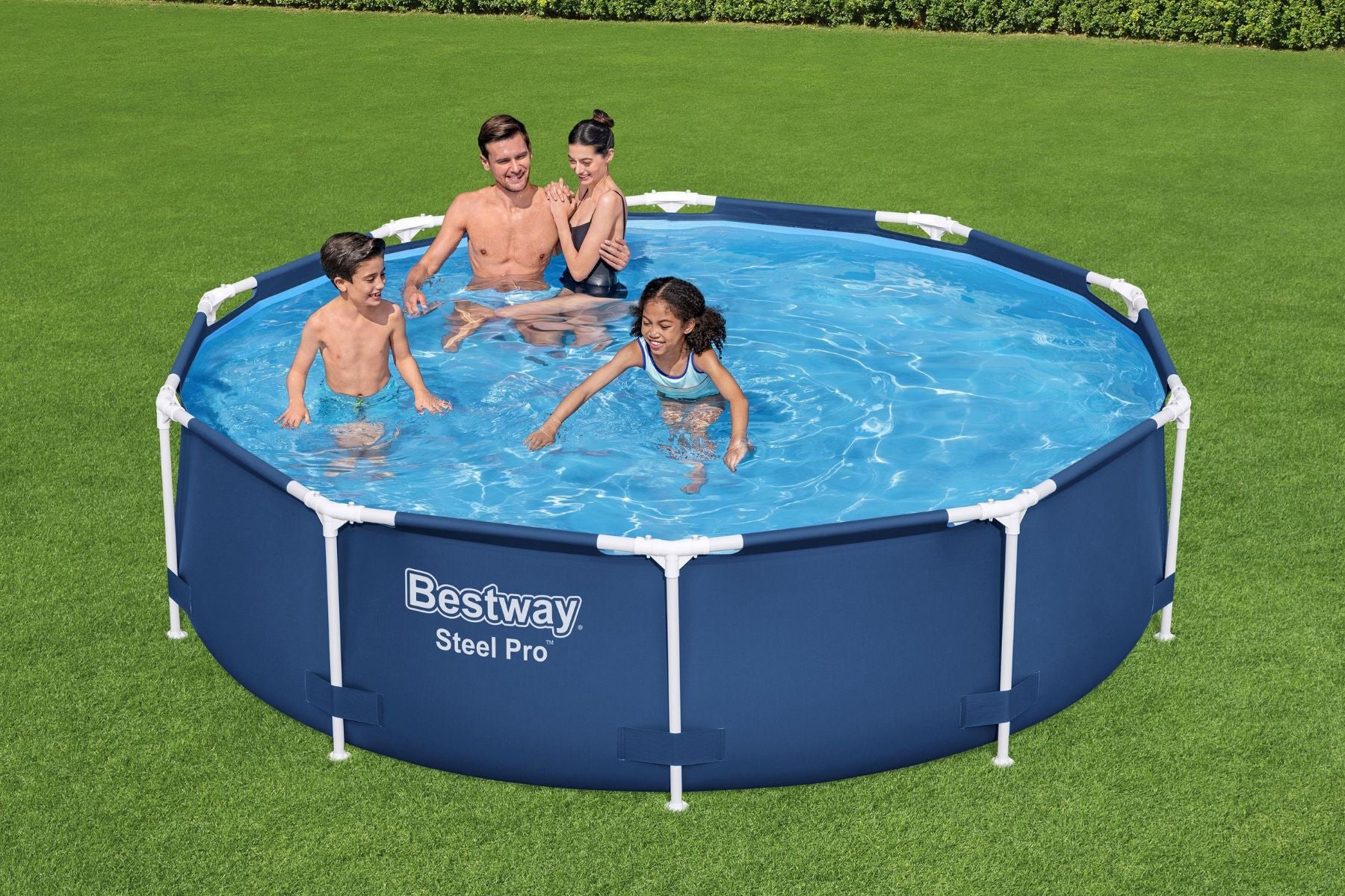 10ft x 30in Navy Round Steel Pro Above Ground Pool Set - Outlet - Image 4