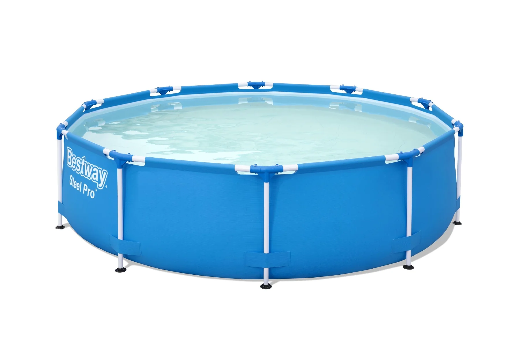 10ft x 30in Blue Round Steel Pro Above Ground Pool Set