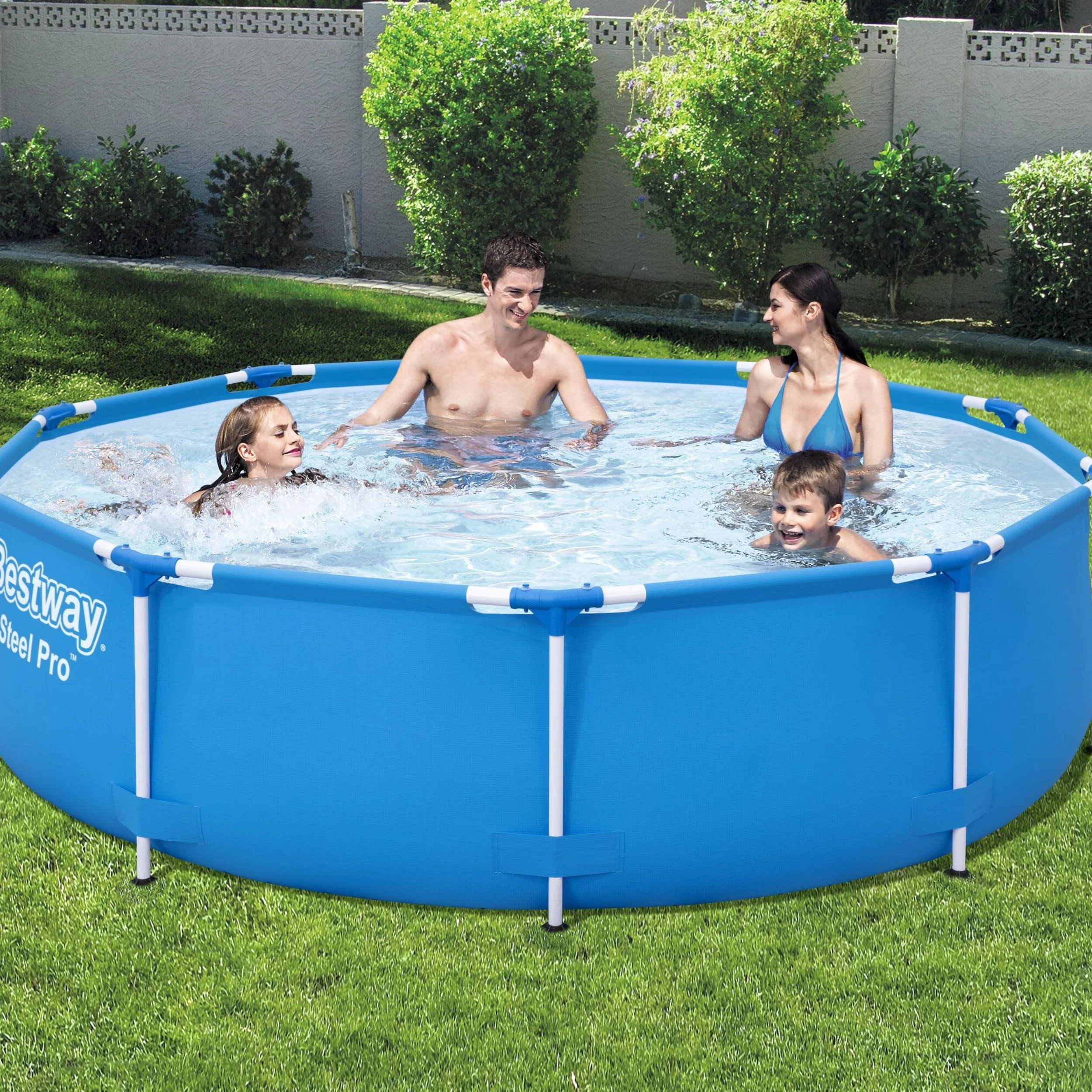 10ft x 30in Blue Round Steel Pro Above Ground Pool Set - Image 2