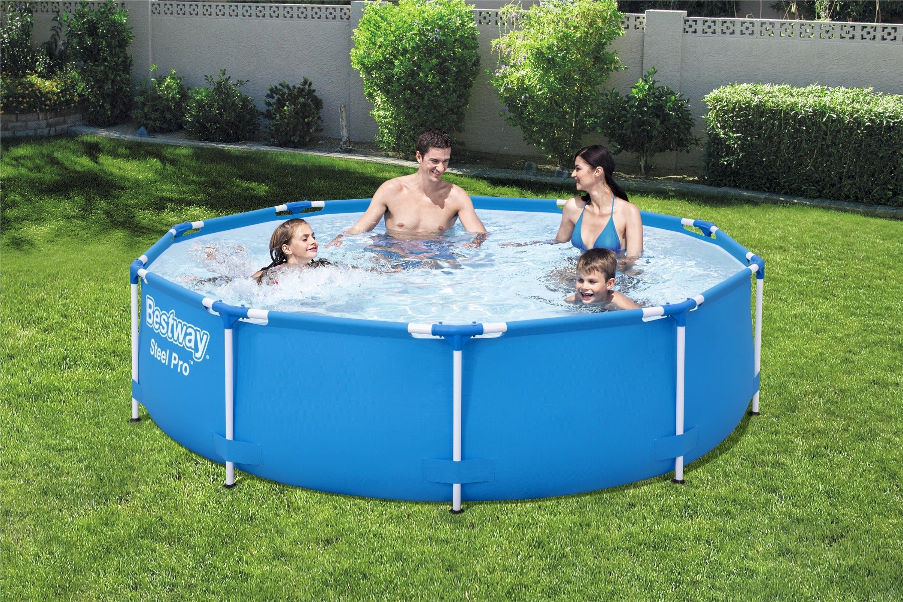 10ft x 30in Blue Round Steel Pro Above Ground Pool Set - Image 4