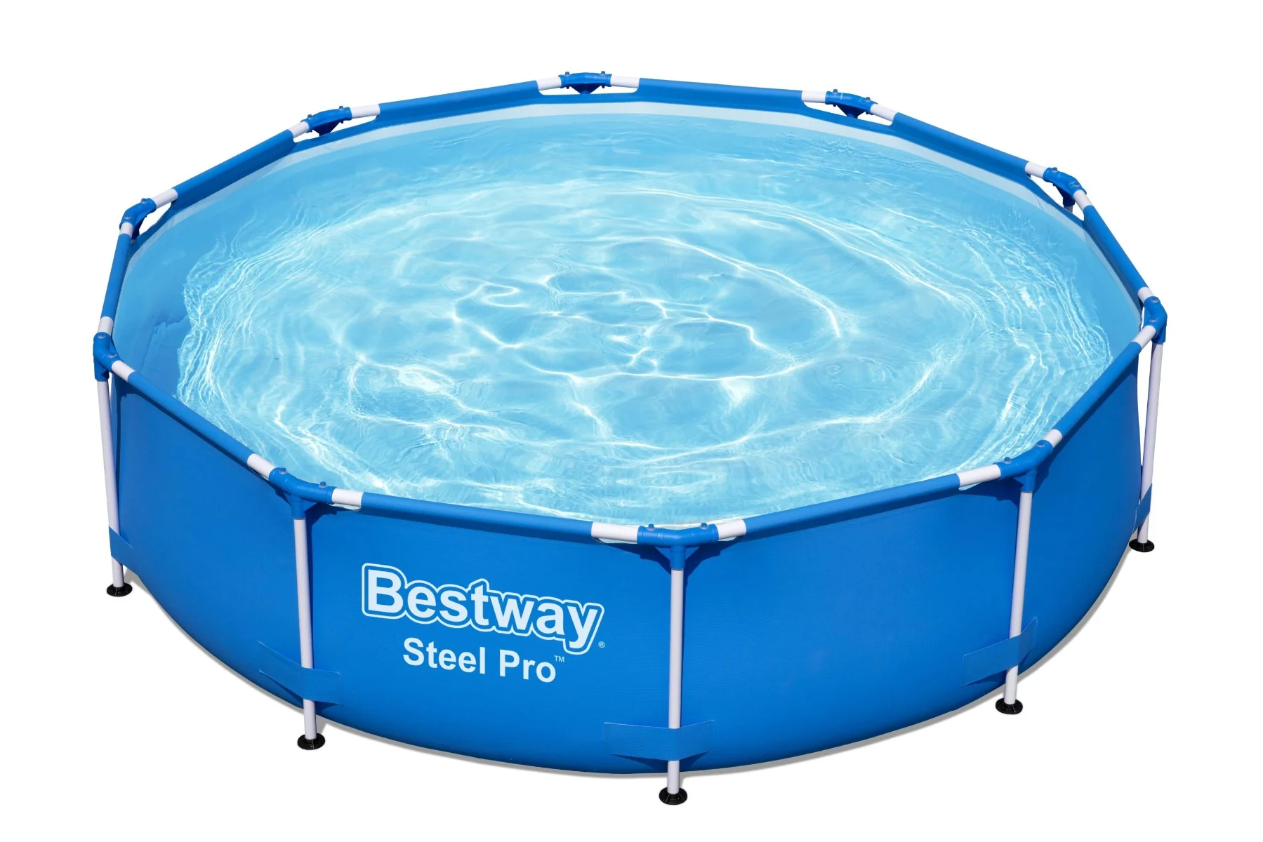10ft x 30in Blue Round Steel Pro Above Ground Pool Set - Image 7