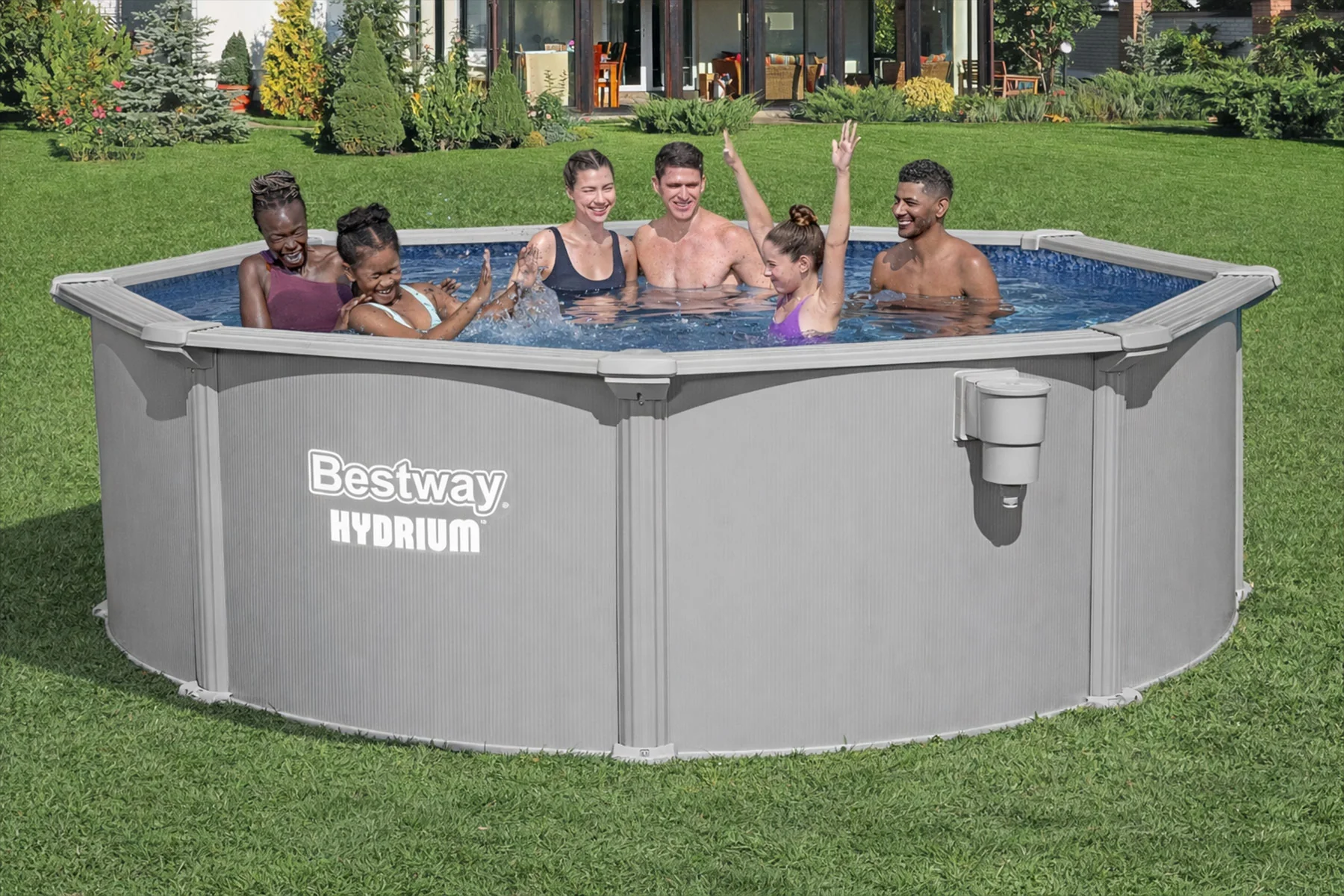 10ft x 48in Round Hydrium Steel Above Ground Pool Set - Image 4
