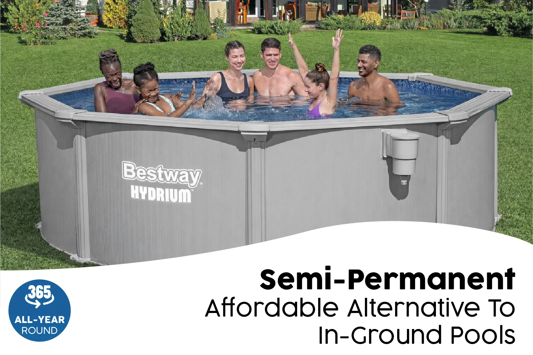 10ft x 48in Round Hydrium Steel Above Ground Pool Set - Image 5