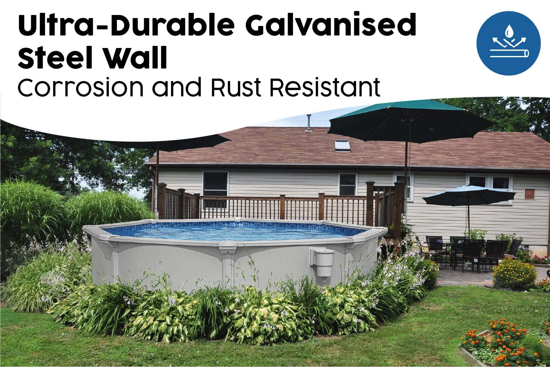 10ft x 48in Round Hydrium Steel Above Ground Pool Set - Image 6