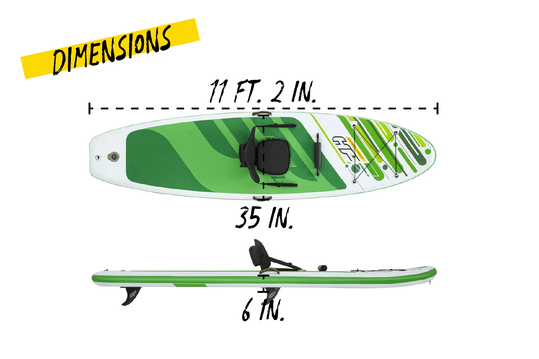 Hydro-Force 11ft  2" Inflatable Paddle Board/Kayak Set - Freesoul Tech - Image 9