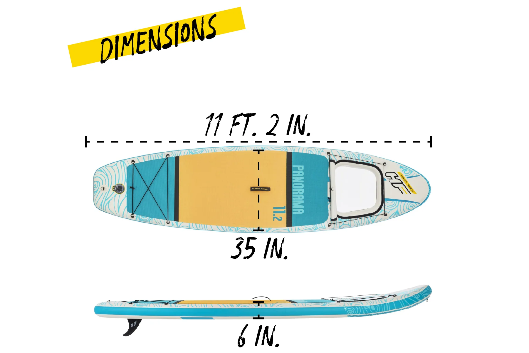 Hydro-Force 11ft Inflatable Paddle Board SUP Set - Panorama - Image 8