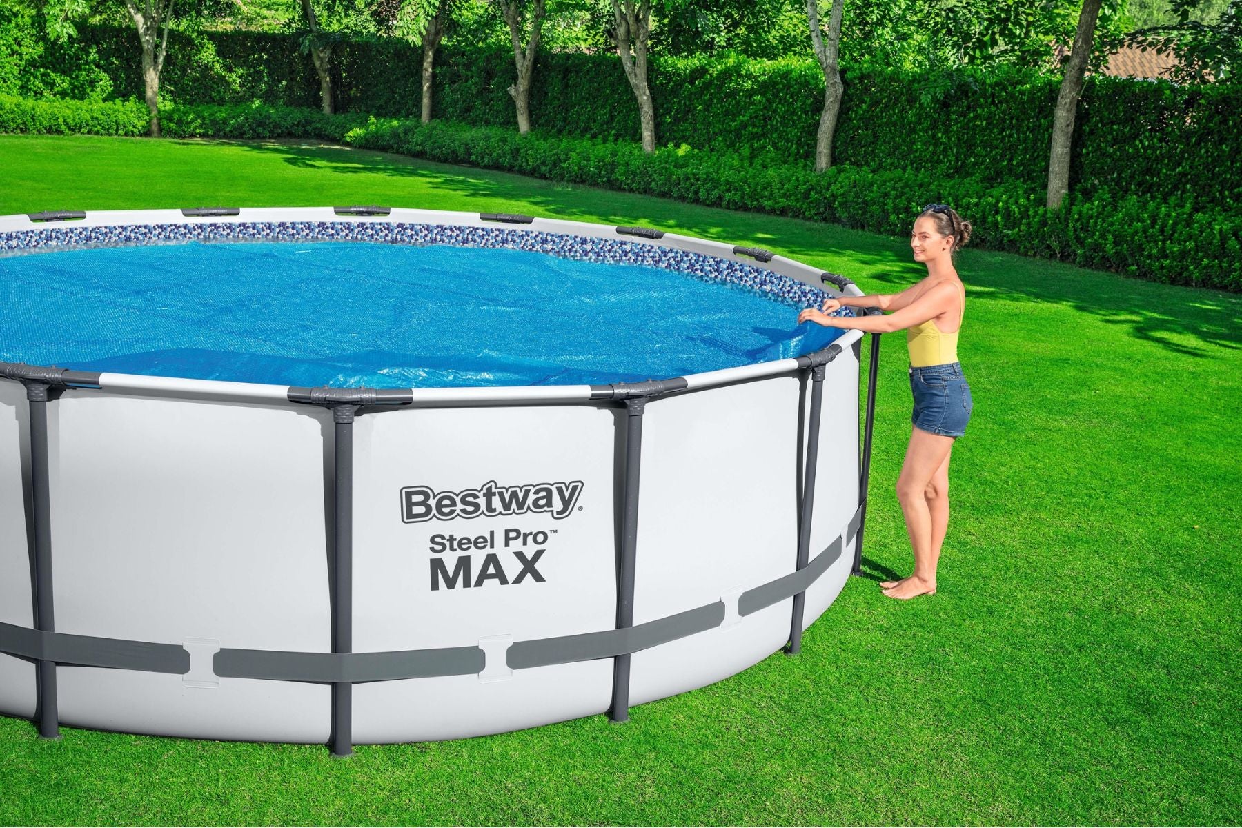 12ft Solar Pool Cover for Steel Pro Max Above Ground Pool - Image 4