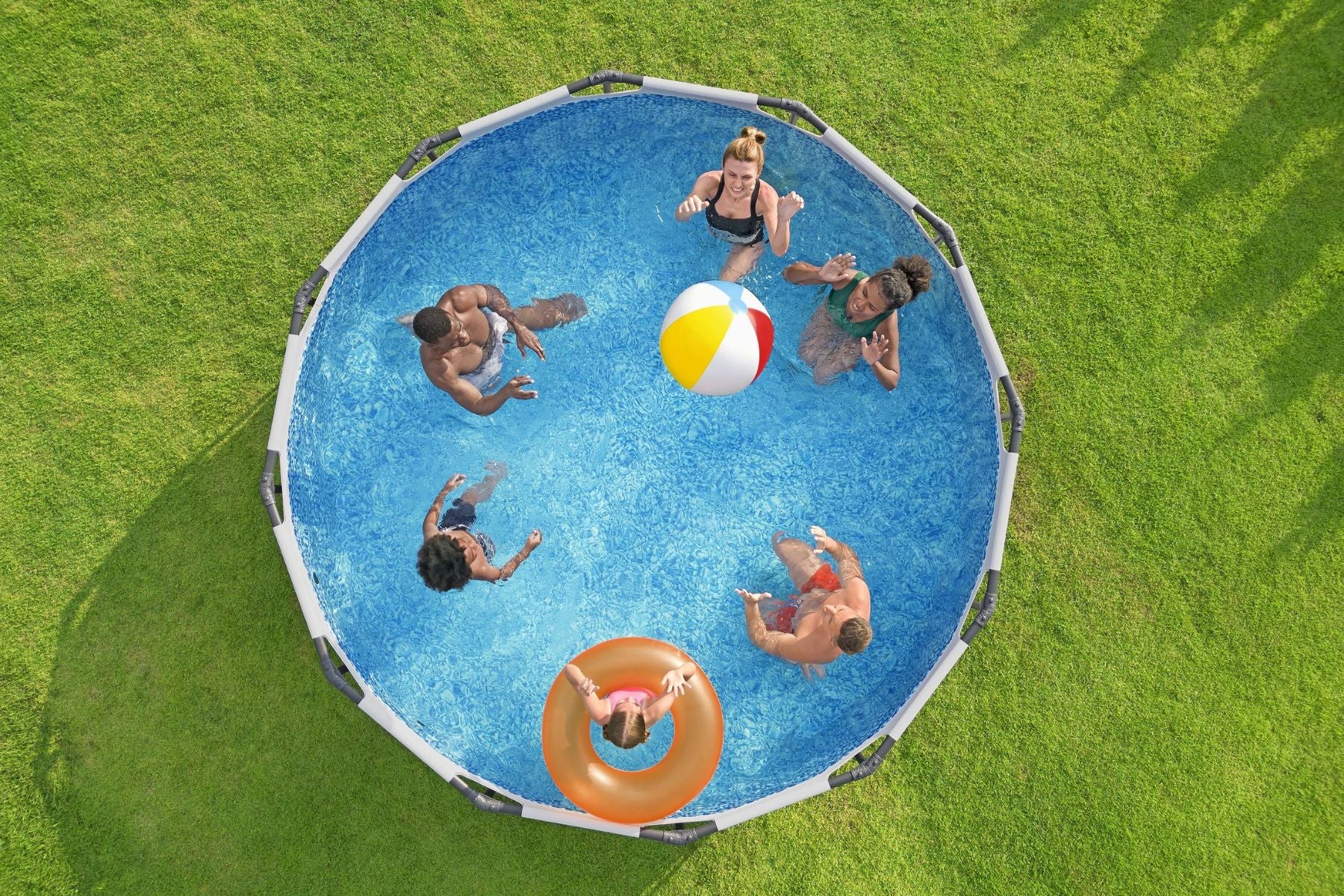 12ft x 39.5in Grey Round Steel Pro Max Above Ground Pool Set - Image 4