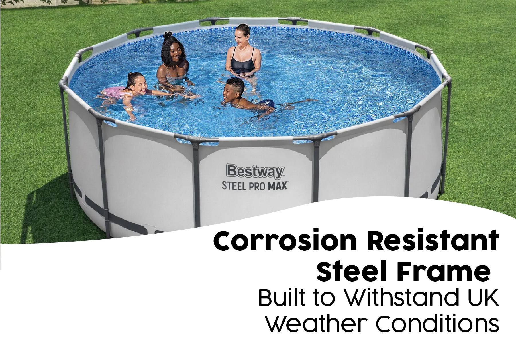 12ft x 48in Grey Round Steel Pro Max Above Ground Pool Set - Image 6