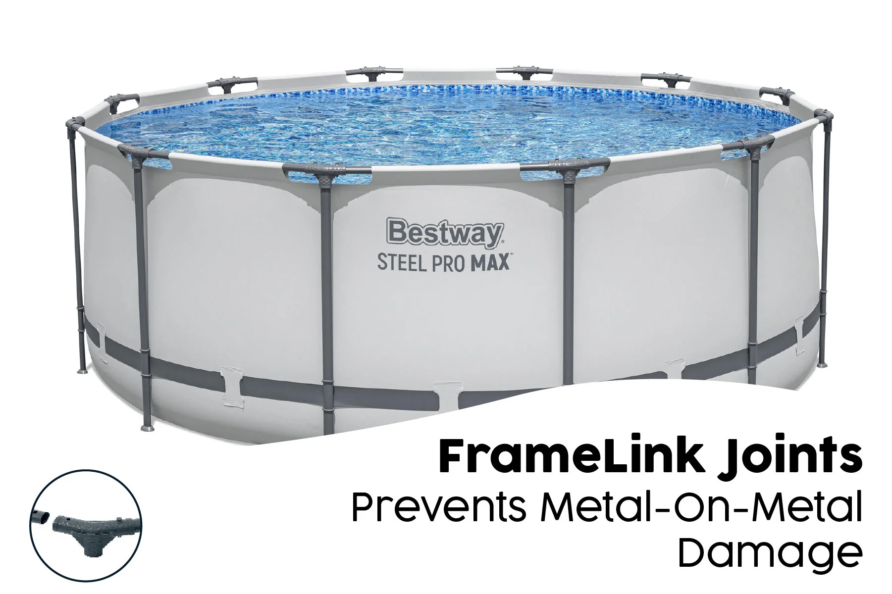 12ft x 48in Grey Round Steel Pro Max Above Ground Pool Set - Image 8