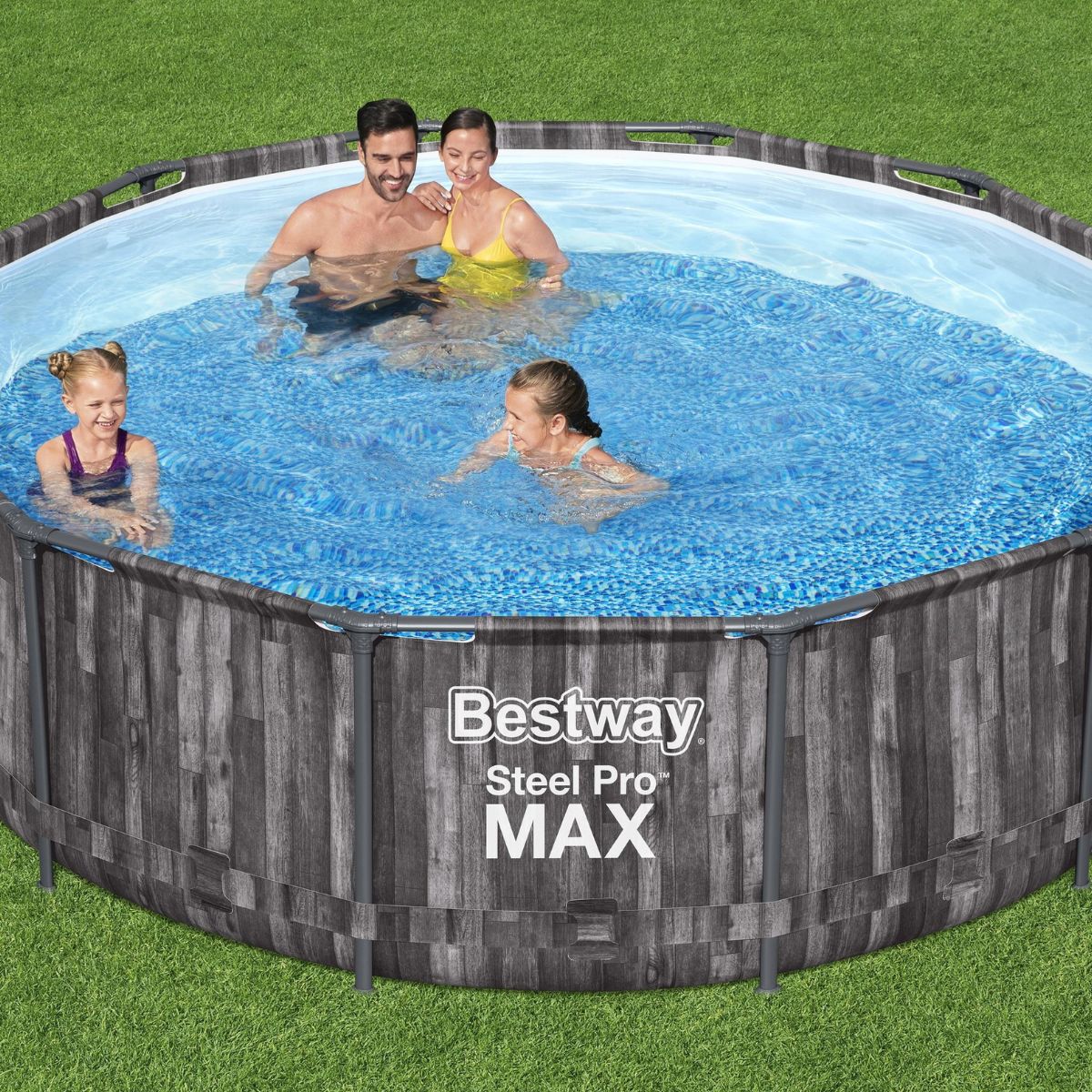 12ft x 30in Grey Round Steel Pro Max Above Ground Pool Set - Outlet - Image 2