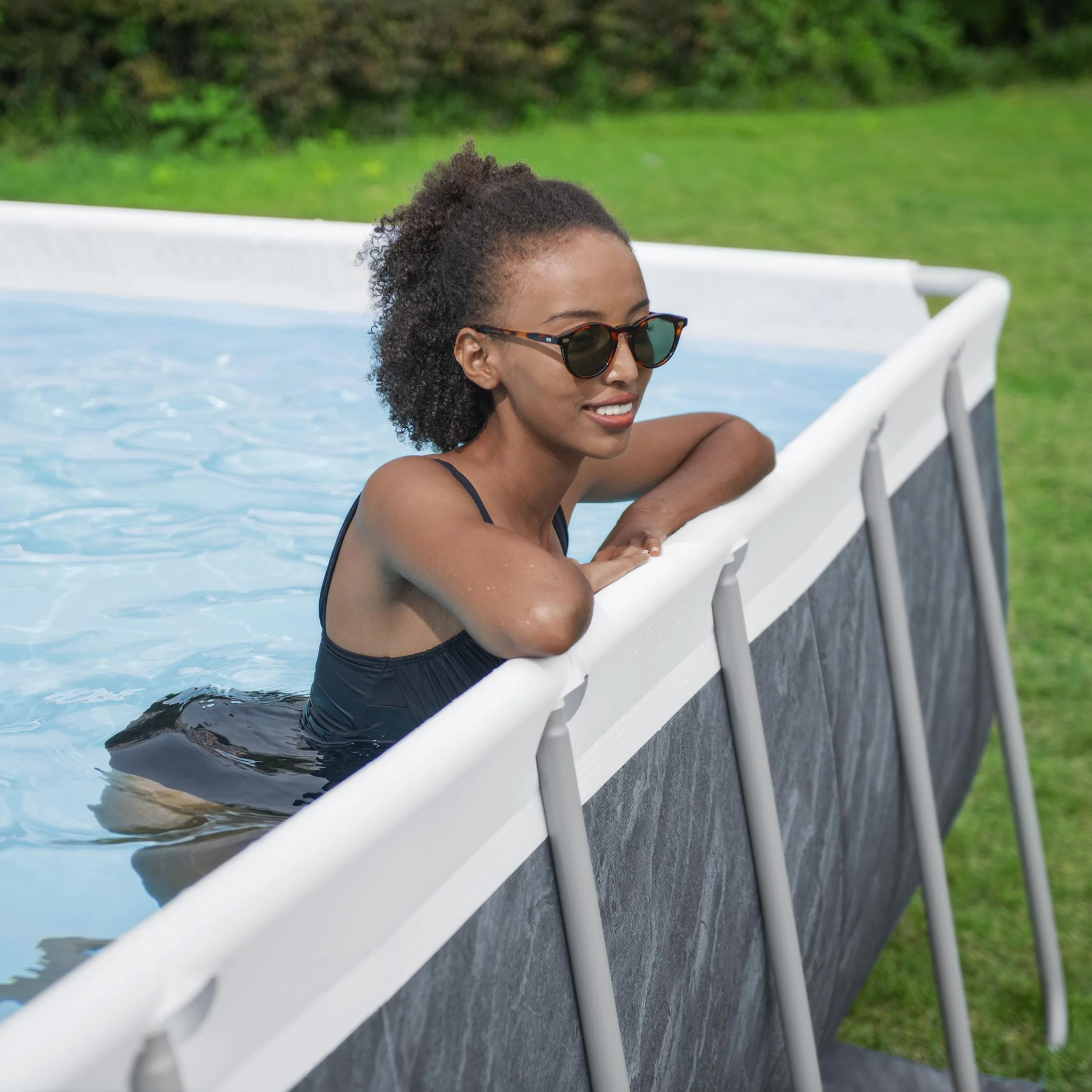 13.3ft x 6.7ft x 39.5in Rectangular Steel Pro MAX Above Ground Pool Set - Image 2
