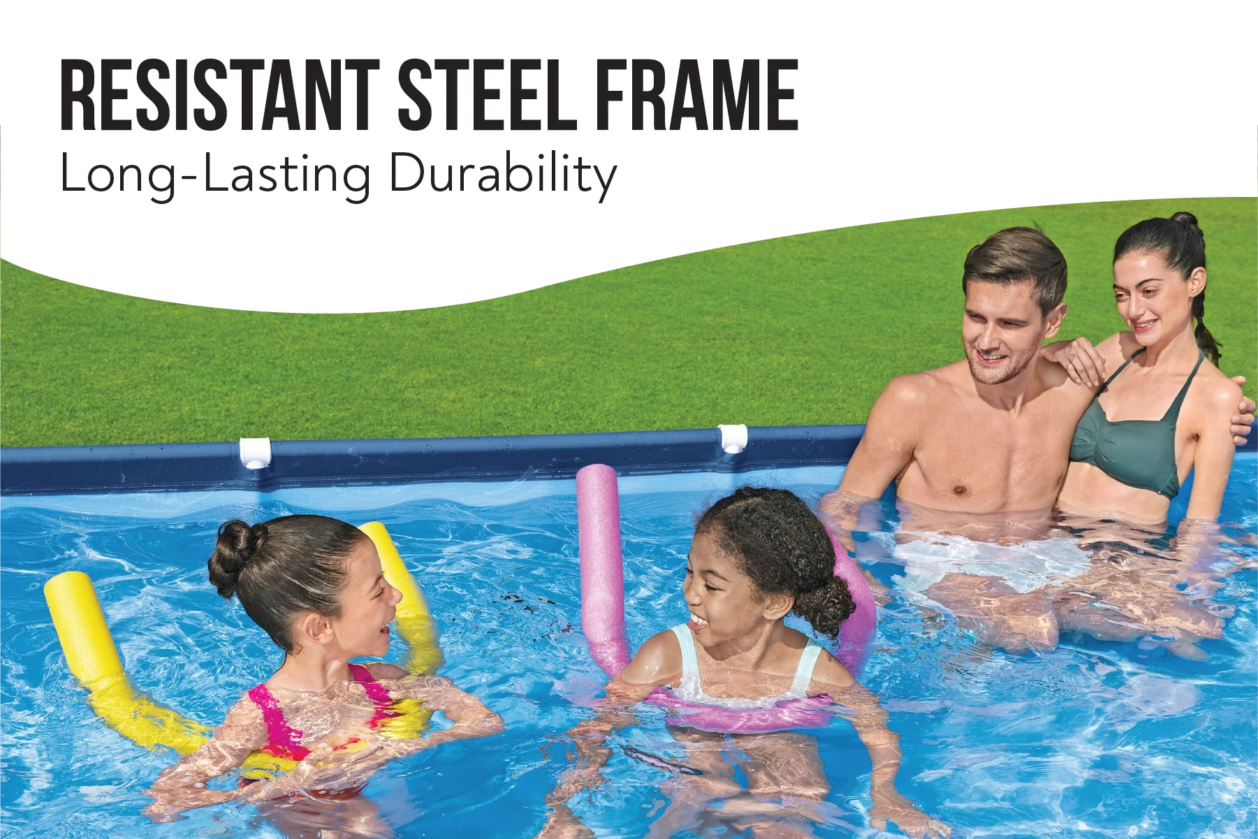 13.1ft x 6.11ft x 32in Navy Blue Rectangle Steel Pro Above Ground Pool Set - Image 5