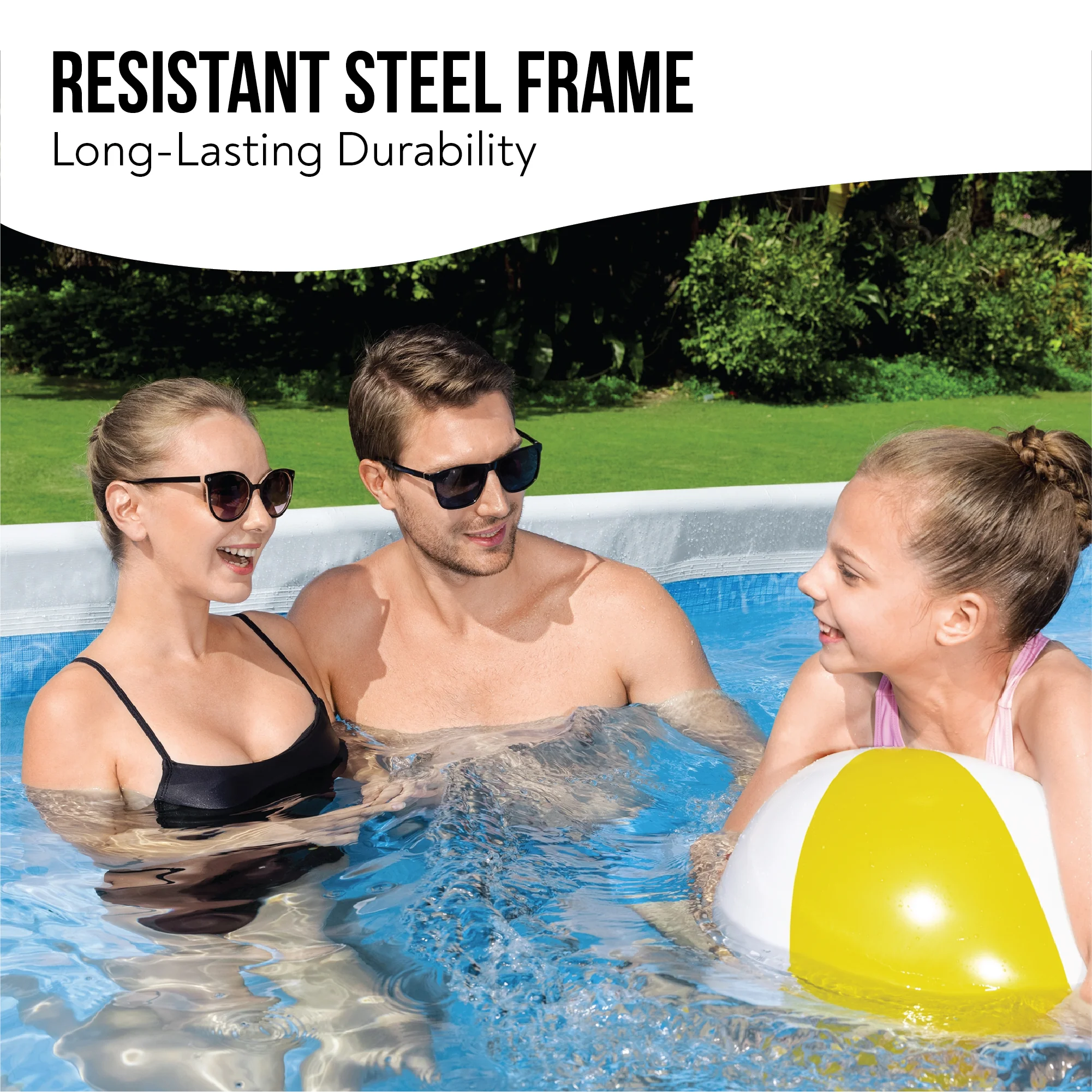 13.6ft x 48in Dark Grey Rectangle Power Steel Above Ground Pool Set - Outlet - Image 6