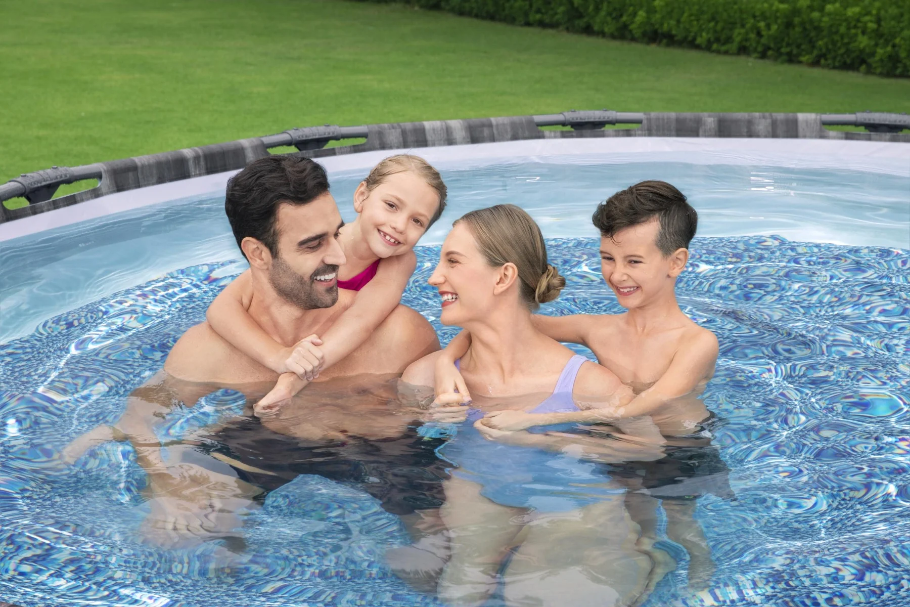 14ft x 42in Wood Print Round Steel Pro Max Above Ground Pool Set - Image 4