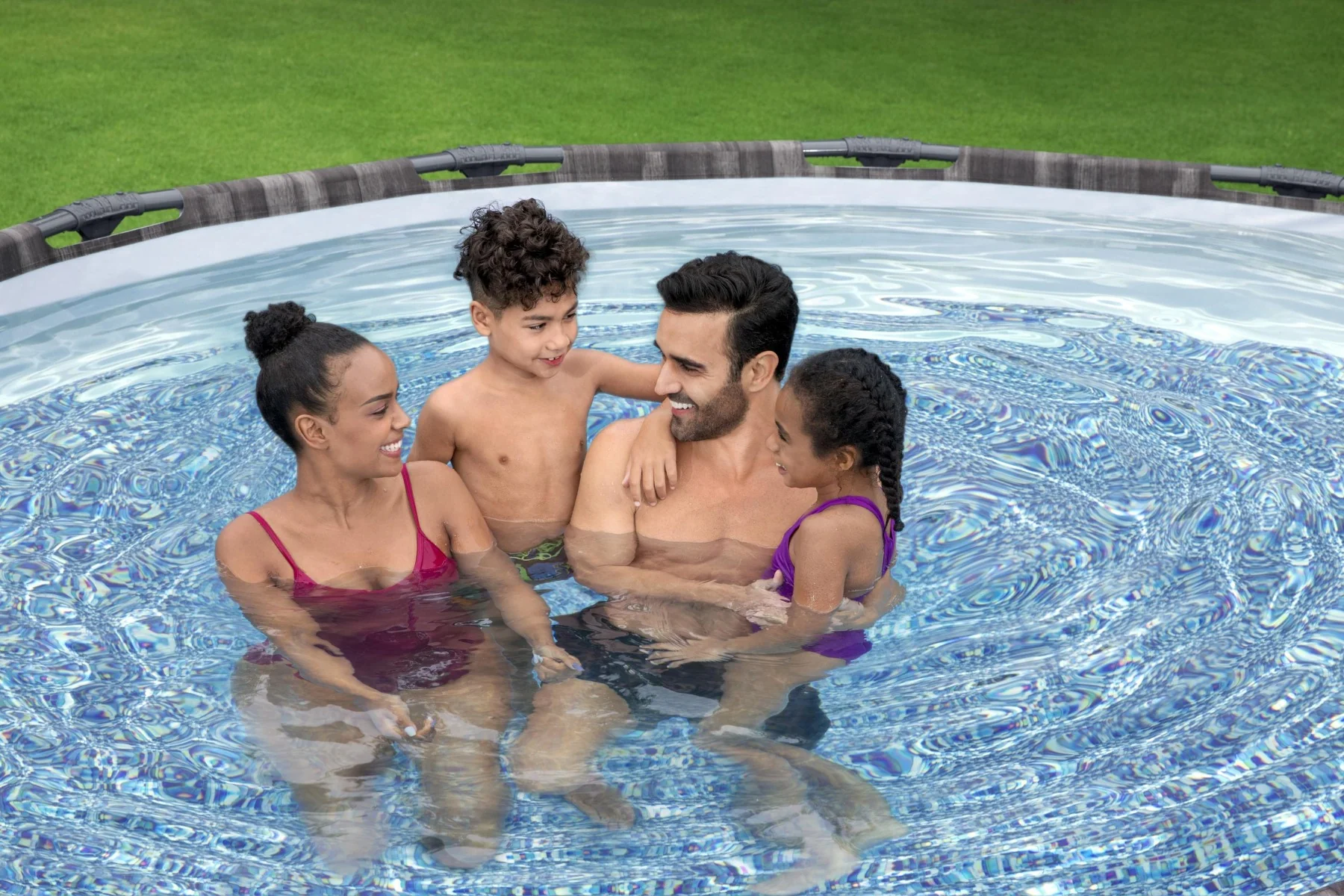 14ft x 42in Wood Print Round Steel Pro Max Above Ground Pool Set - Image 7
