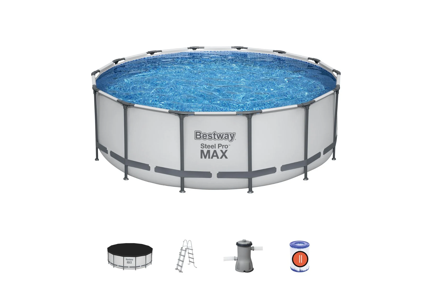14ft x 48in Round Steel Pro Max Above Ground Pool Set - Outlet - Image 3