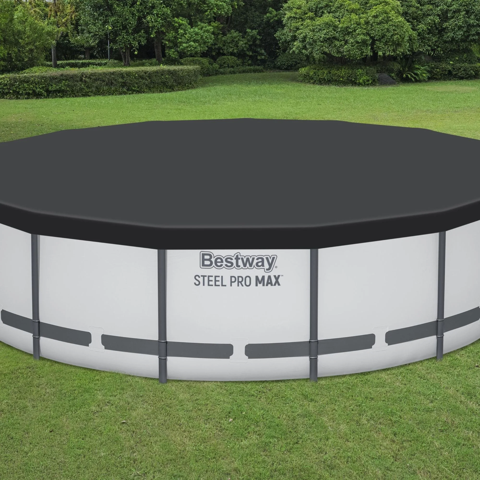15ft Round Pool Cover for Steel Pro Max Above Ground Pools - Image 2