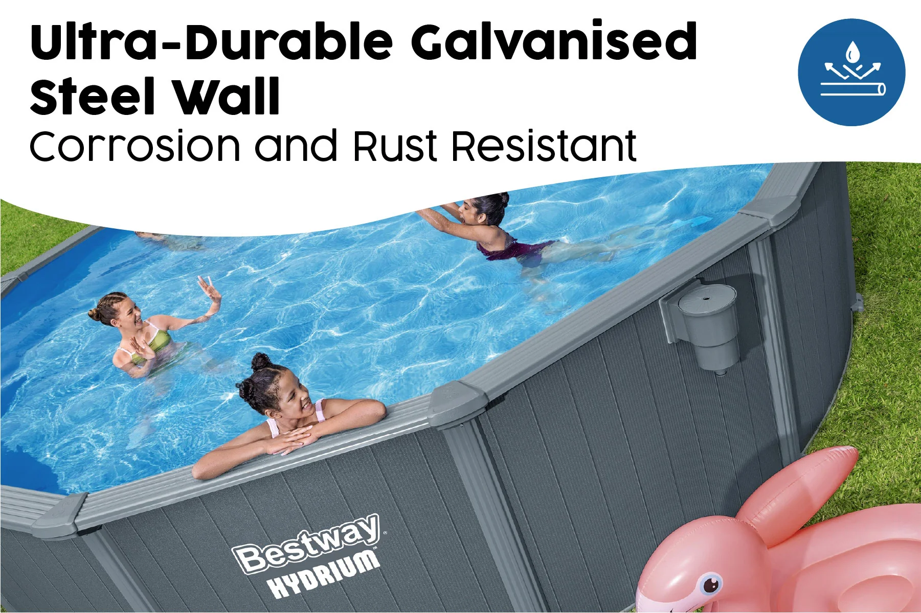 16ft x 52in Round Hydrium Steel Above Ground Pool Set - Image 6