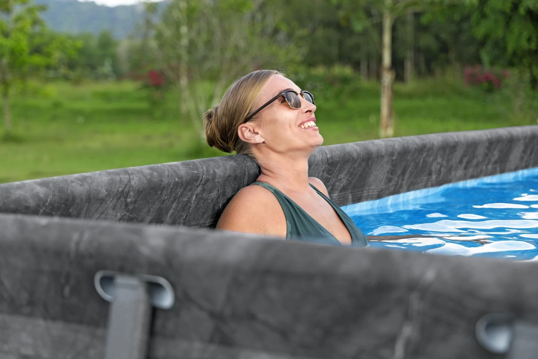 18ft x 52in Grey Rectangular APX 365 Steel Above Ground Pool Set - Image 4