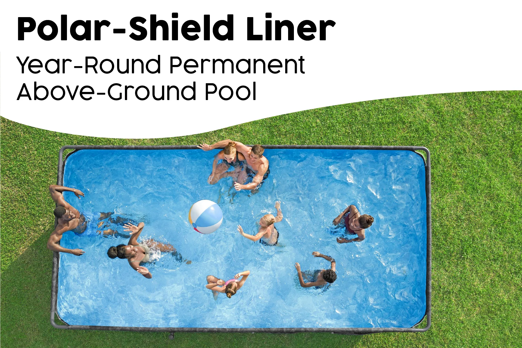 18ft x 52in Grey Rectangular APX 365 Steel Above Ground Pool Set - Image 6