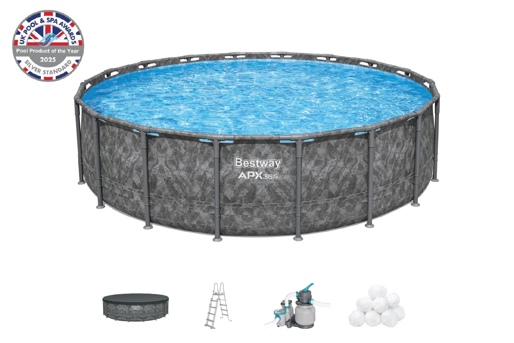 18ft x 52in Grey Round APX 365 Above Ground Pool Set - Image 3