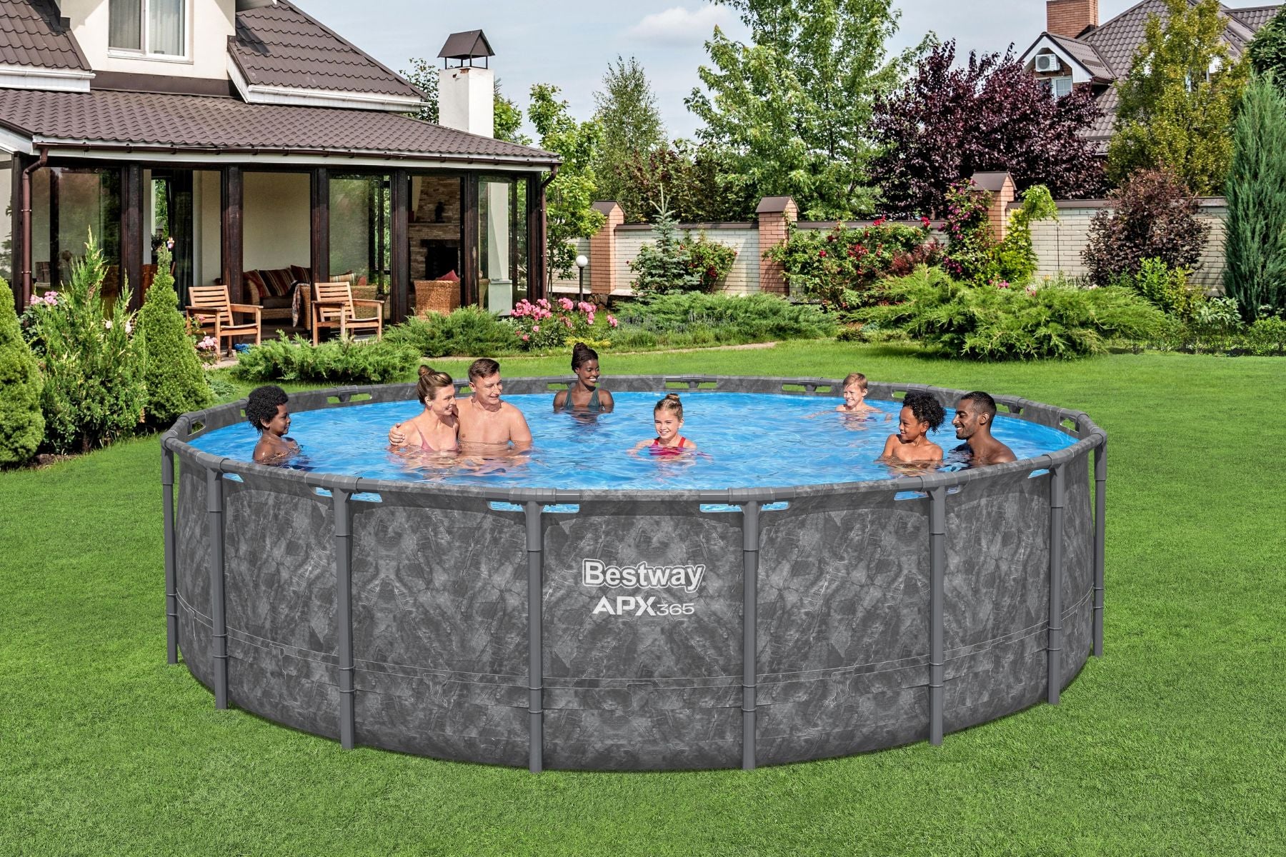 18ft x 52in Grey Round APX 365 Above Ground Pool Set - Image 4