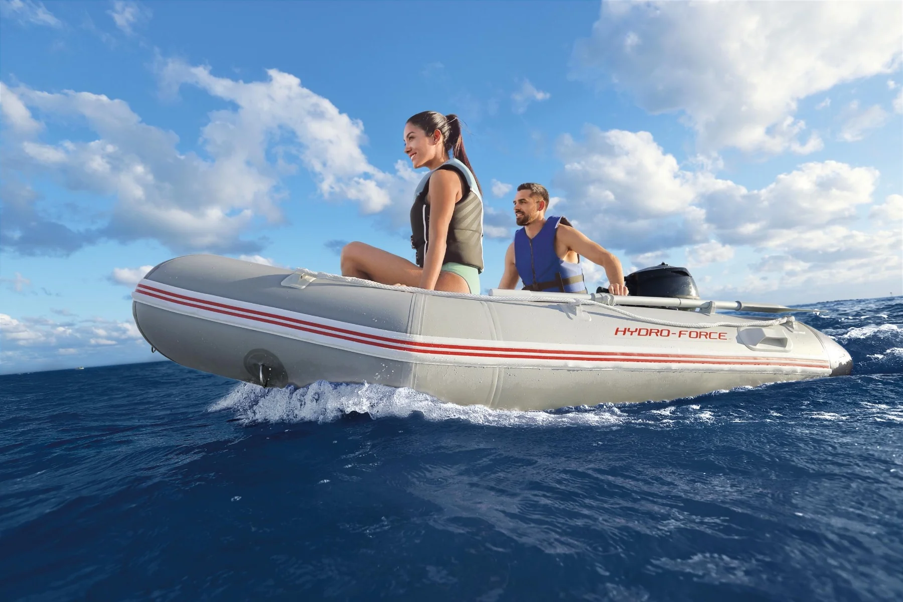 Hydro-Force 4 Person Inflatable Sport Boat Set - Caspian - Image 4