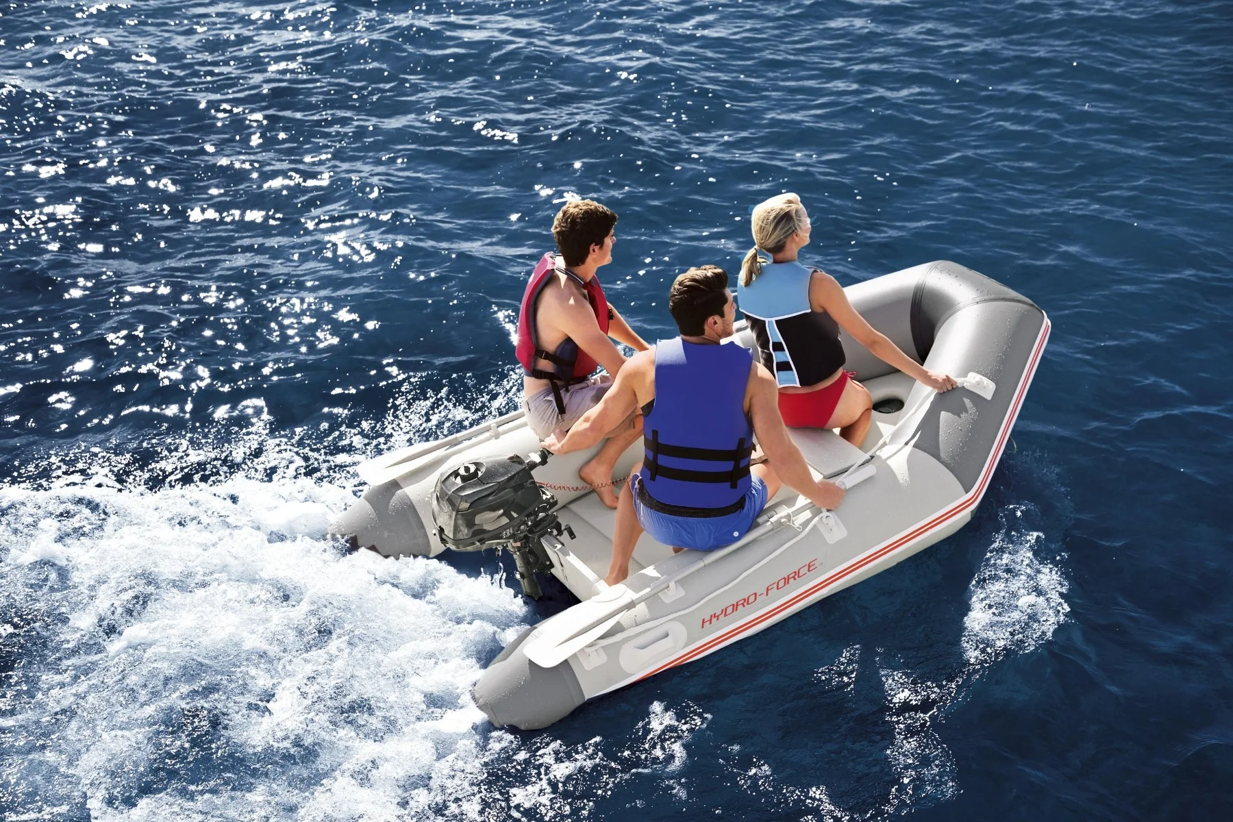 Hydro-Force 4 Person Inflatable Sport Boat Set - Caspian - Image 5