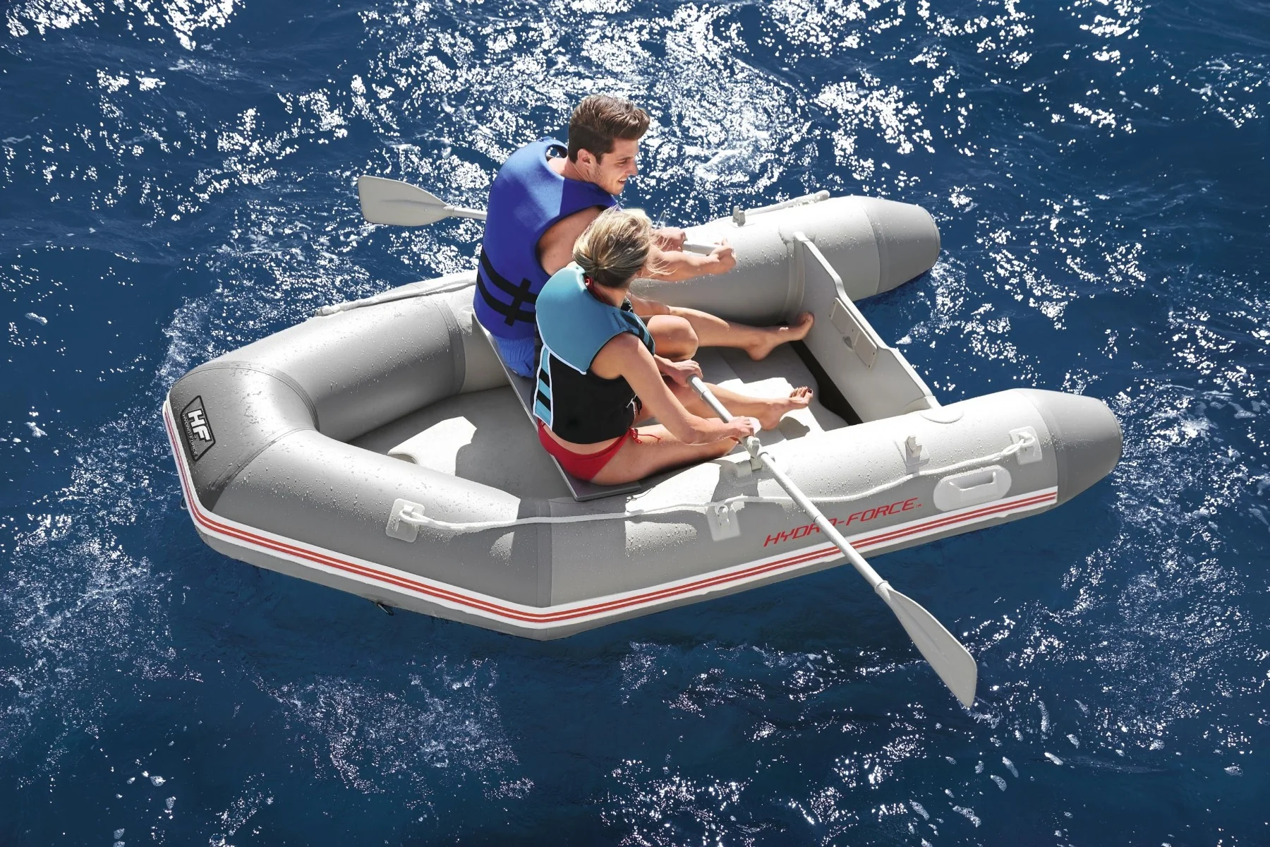 Hydro-Force 4 Person Inflatable Sport Boat Set - Caspian - Image 6