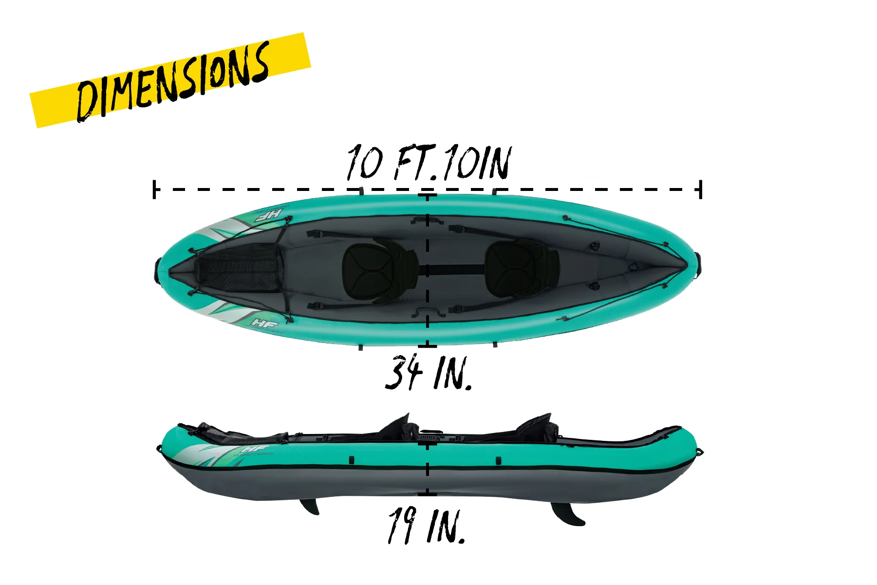 Hydro-force 2 Person Inflatable Kayak Set - Ventura - Image 8