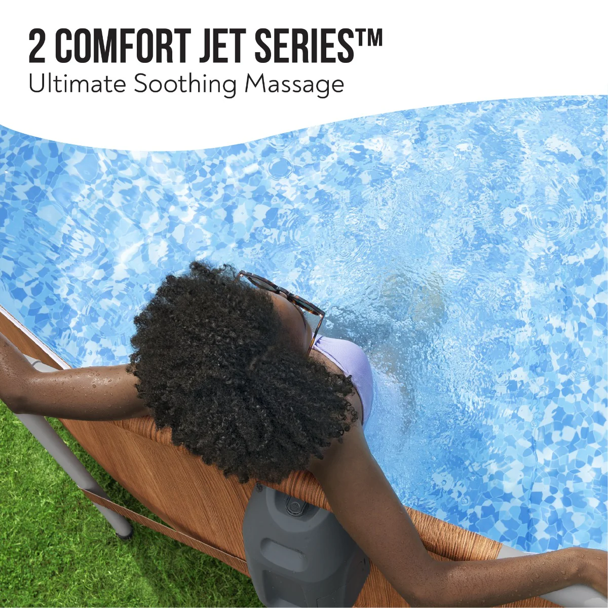 20ft Power Steel Comfort Jet Stone-Print Oval Pool Set - Image 5