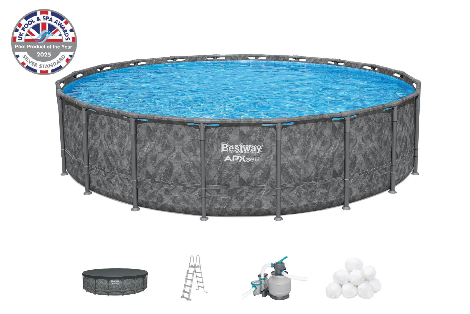 20ft x 52in Grey Round APX 365 Above Ground Pool Set - Image 3