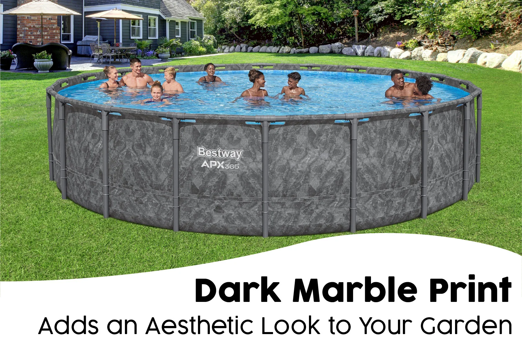 20ft x 52in Grey Round APX 365 Above Ground Pool Set - Image 8