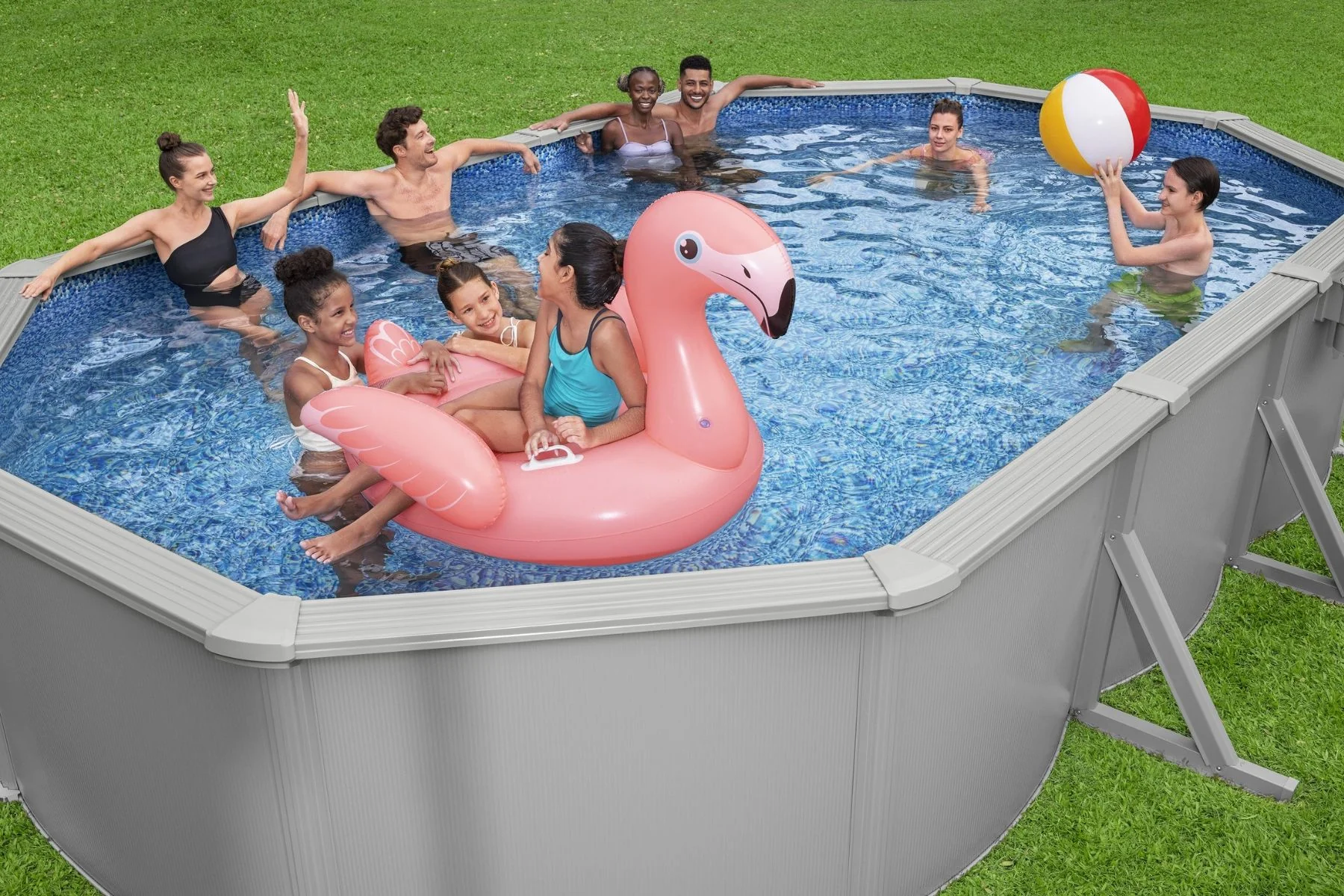 20ft x 48in Oval Hydrium Steel Above Ground Pool Set - Image 4