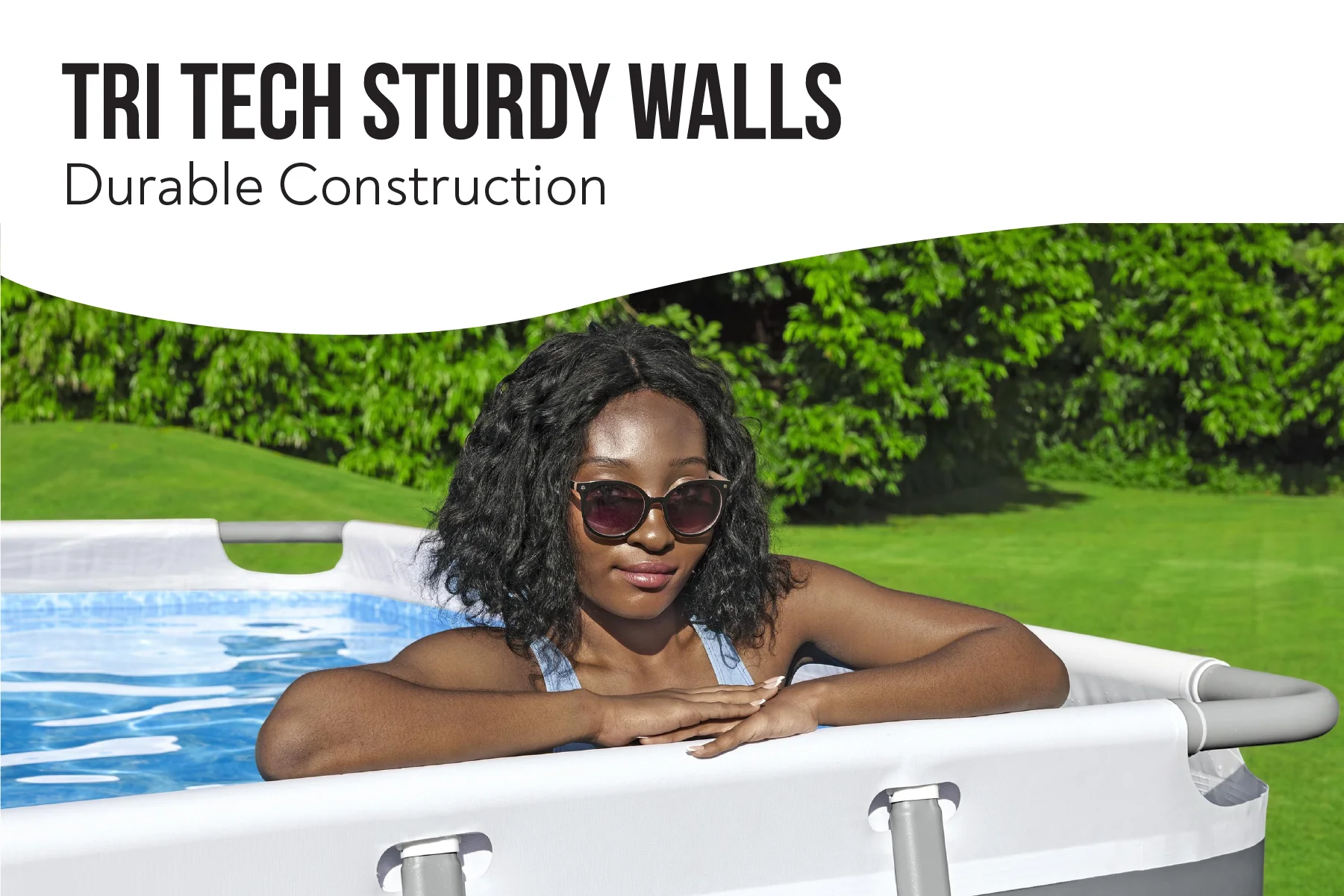 24ft x 12ft x 52in Dark Grey Rectangle Power Steel Above Ground Pool Set - Image 6